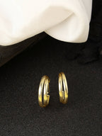 NVR Women Gold-Plated Alloy Circular-Shaped Half Hoop Earrings - Distacart