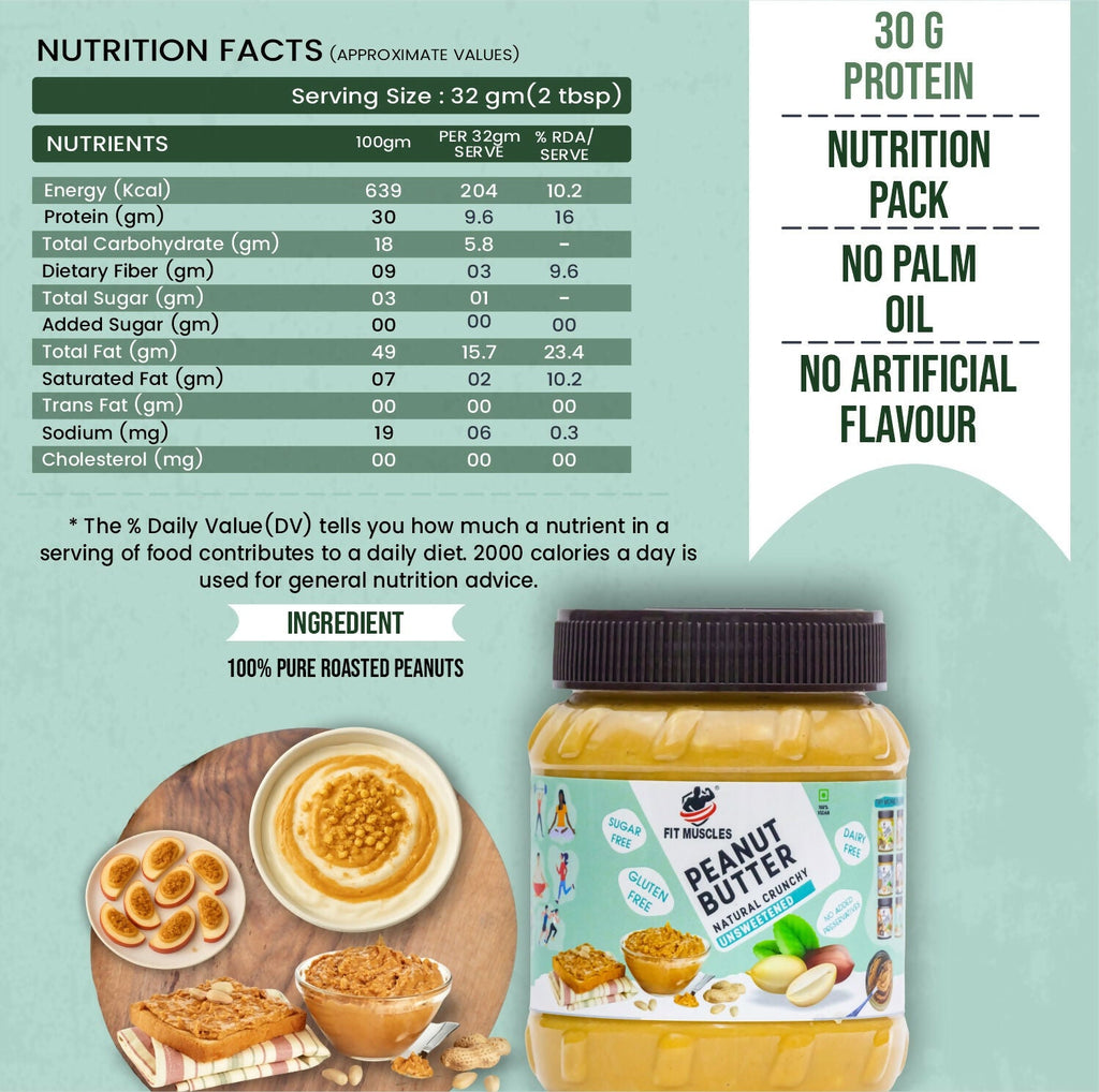 Fit Muscles Natural Crunchy Peanut Butter
