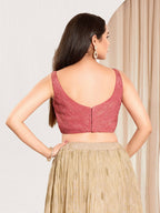Joban Fashion Onion Pink Tissue Padded Blouse With Sweetheart Neck Sleeveless - Distacart