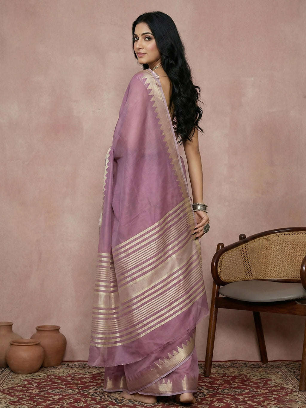 Shree Shyam Fashion Purple Cotton Saree - Distacart
