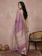Shree Shyam Fashion Purple Cotton Saree - Distacart