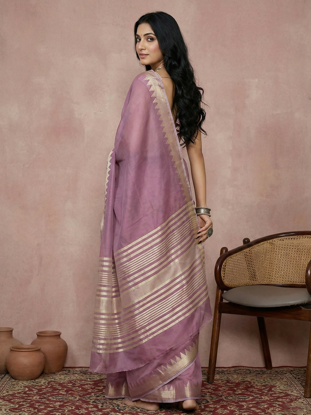 Shree Shyam Fashion Purple Cotton Saree - Distacart