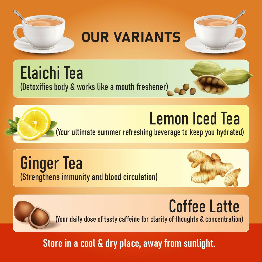 Naivedyam Ginger Instant Tea Premix Powder Sachets - Distacart