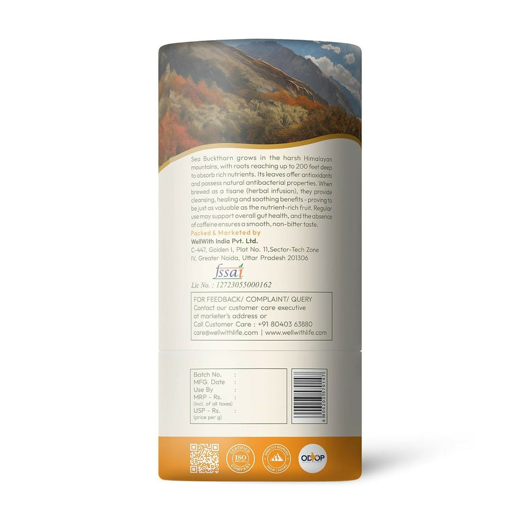 Wellwith Sea Buckthorn Raw Leaves Tea - Himalayan Herbal Leaf Tea - Distacart