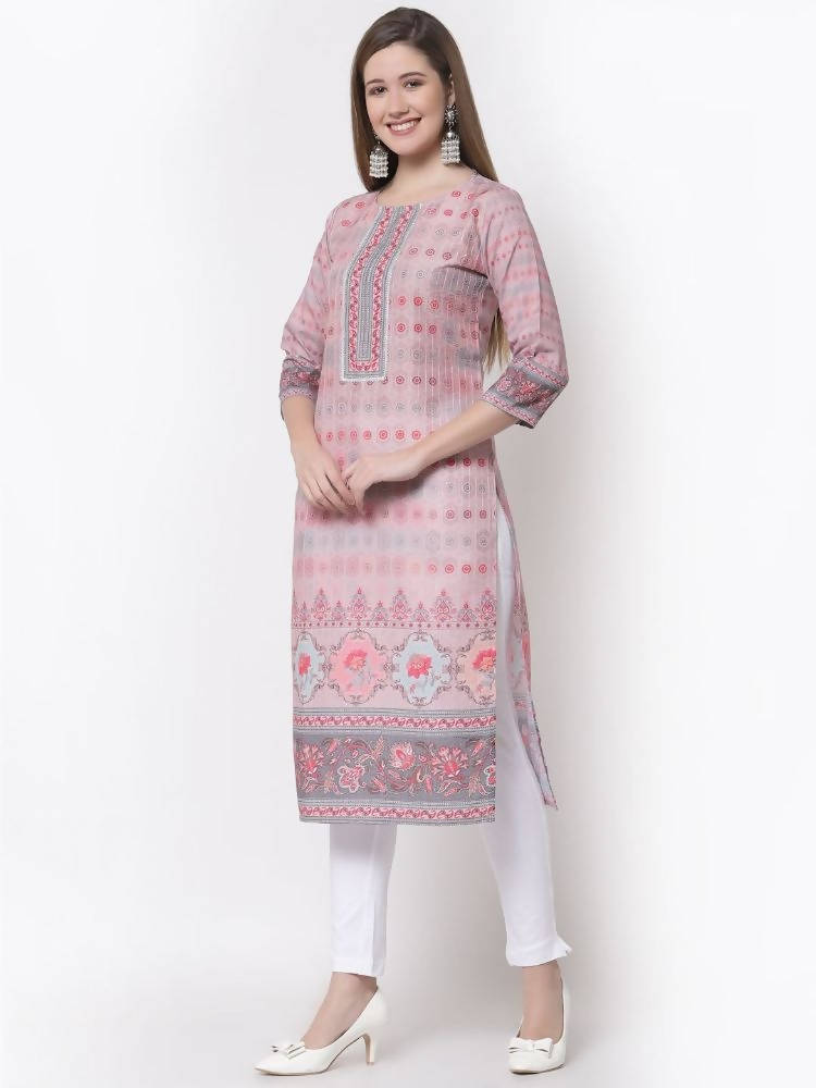 Myshka Multi Color Pure Cotton Printed Kurta