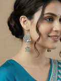 NVR Women Peacock Design German Silver Oxidised Jhumka Earrings - Distacart
