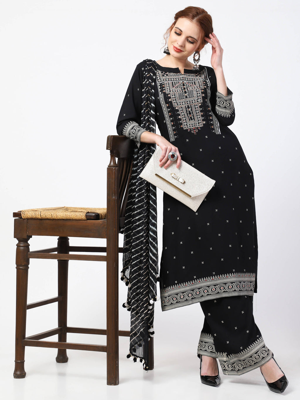 Cheera Kurta Palazzo With Leheria Dupatta set (CH105KPD)