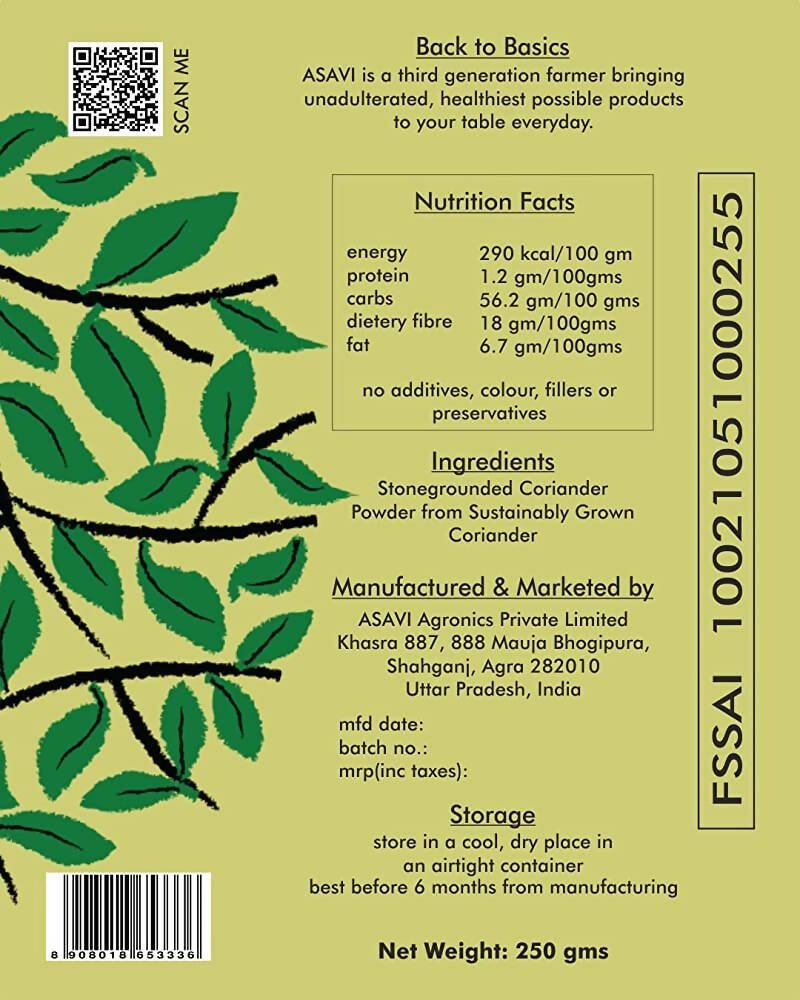 Asavi Stone Grounded Coriander Powder - Distacart