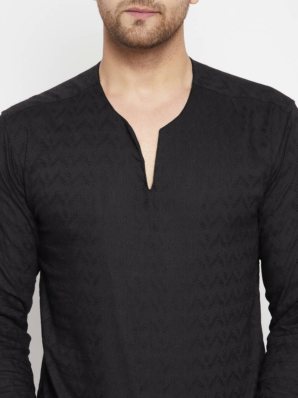 Even Apparels Black Viscose Men's Kurta With Slit Neckline - Distacart
