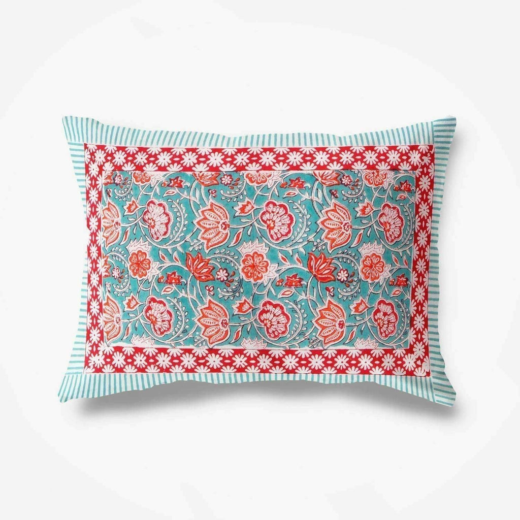 Hand Printed Jaipuri Double/Queen 230x270 Cms Bedsheet with 2 Pillow Covers