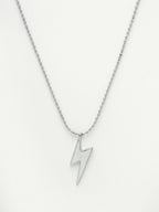 NVR Men's Set of 2 Black & Silver Flash Pendent With Chain