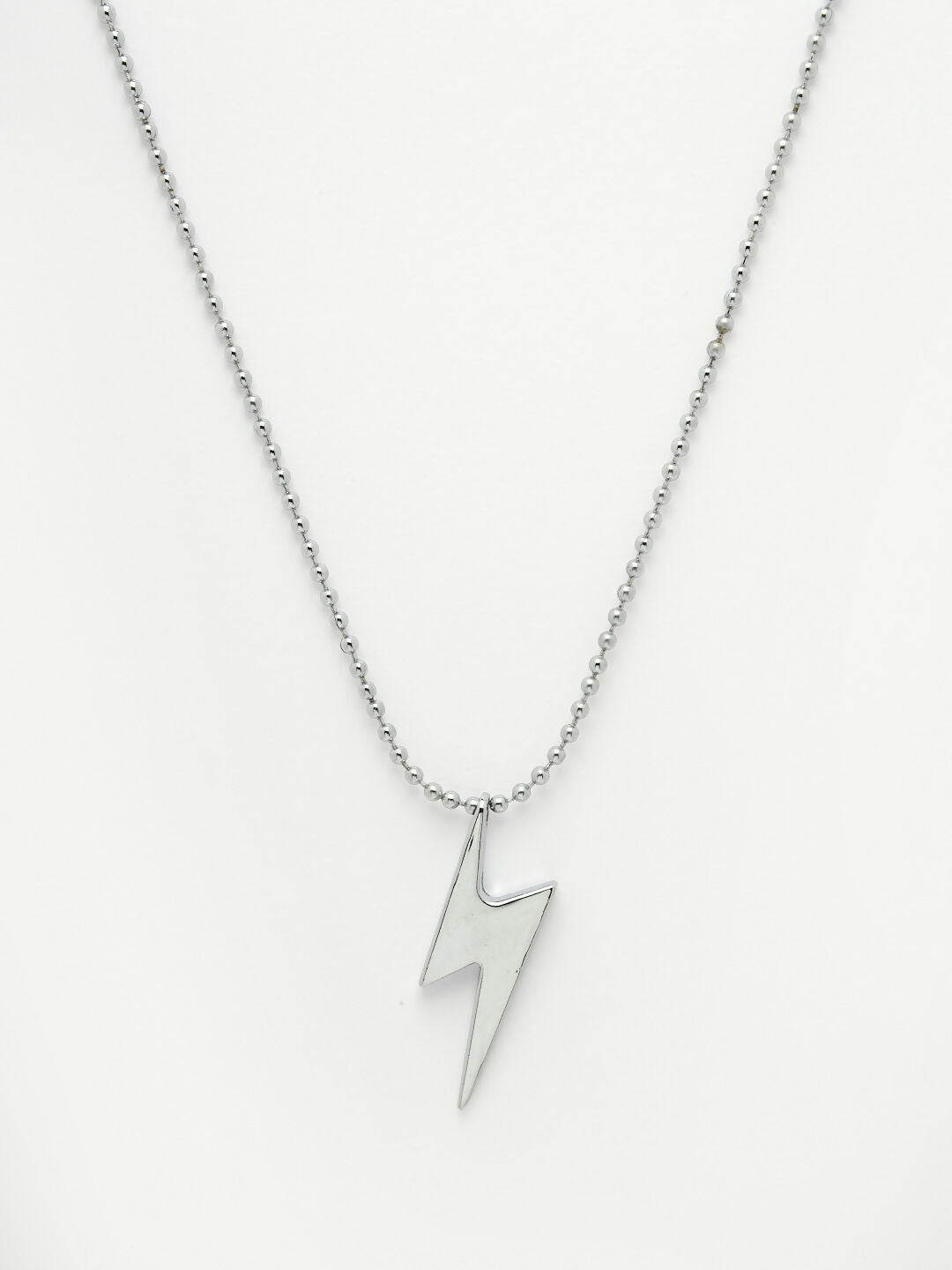 NVR Men's Set of 2 Black & Silver Flash Pendent With Chain