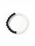 NVR Unisex Set of 2 Black & White crystal beaded Bracelet - Distacart