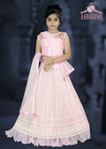 Wedding Designer Dark pink Net Kidswear Lahenga - Aaradhna