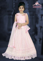 Wedding Designer Dark pink Net Kidswear Lahenga - Aaradhna