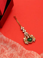 Ruby Raang Heart Kundan Maang Tikka - Distacart