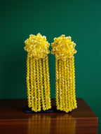 Inhanns Handmade Crystal Waterfall Earrings - Long - Lemon Yellow Big - Distacart