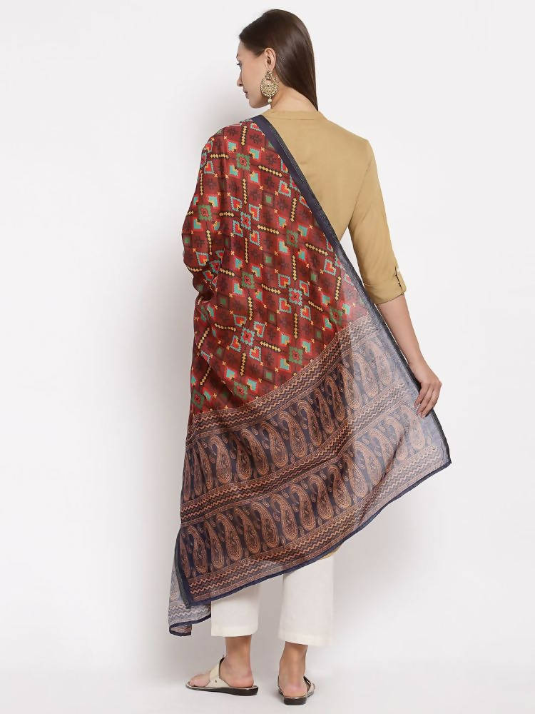 Myshka Women's Traditional Multi Cotton Print Casual Dupatta