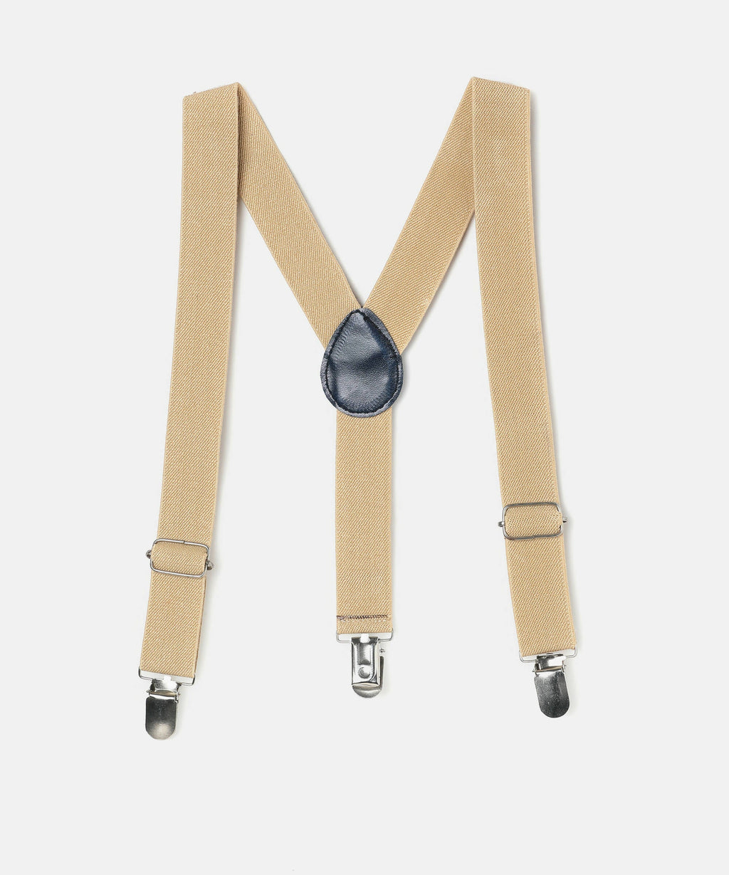Manet Boys Solid Suspenders - Cream
