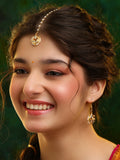 Ruby Raang Kundan Maang Tikka With Earrings - Distacart