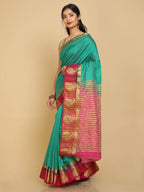 Kalamandir Woven Design Green Pashmina Saree