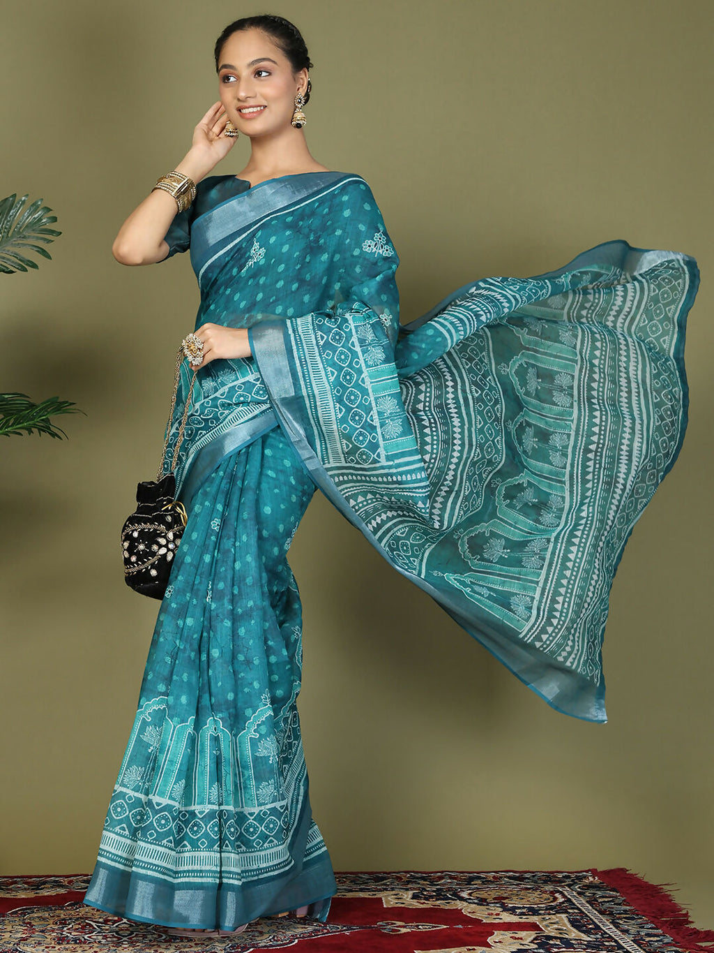 Shree Shyam Fashion Cotton Sky Blue Saree - Distacart