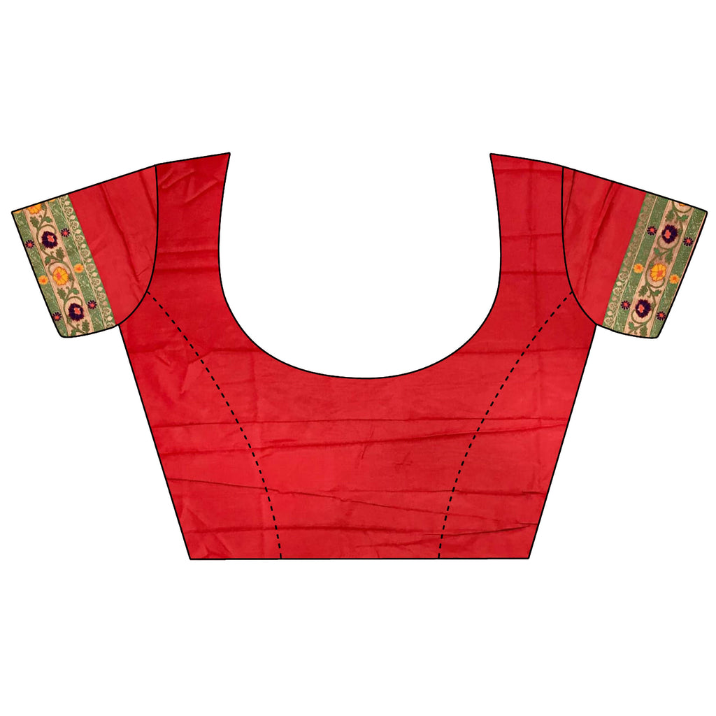 Joban Fashion Red Banarasi Soft Silk Woven Saree - Distacart