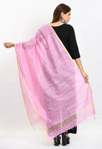 Mominos Fashion Moeza Women's Cotton Zari Box Baby Pink Dupatta - Distacart