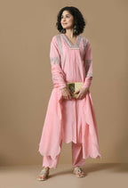 Joban Fashion Pink Cotton Kurta Set