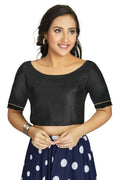 Aastha Fashion Women's Black Art Silk Designer Party Wear Readymade Blouse