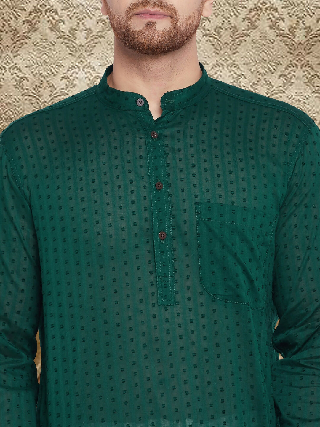 Even Apparels Men's Pure Cotton Green Kurta