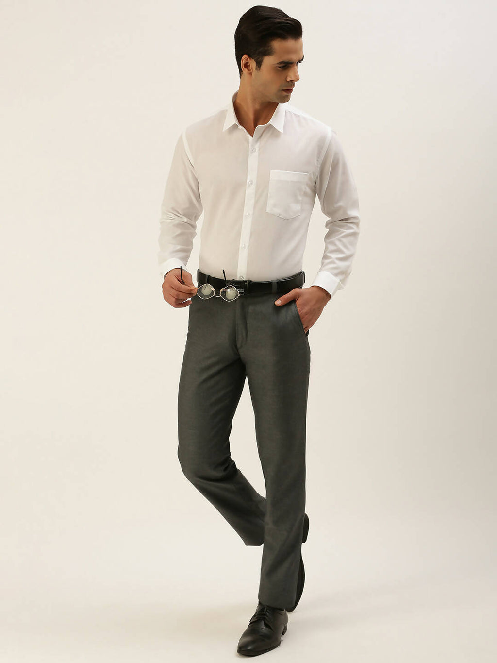 Ramraj Cotton Mens Full Sleeve White Shirt Plus Size - Minister Cotton