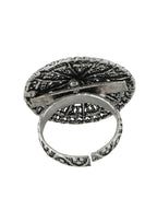 NVR Women's Oxidised Silver Plated Adjustable Finger Ring
