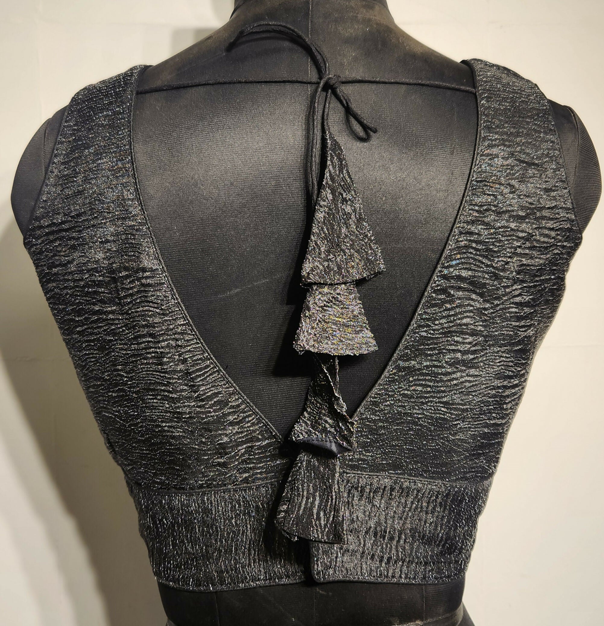 Kia Fashions Black Crush Tissue Self Design Readymade Blouse - Distacart