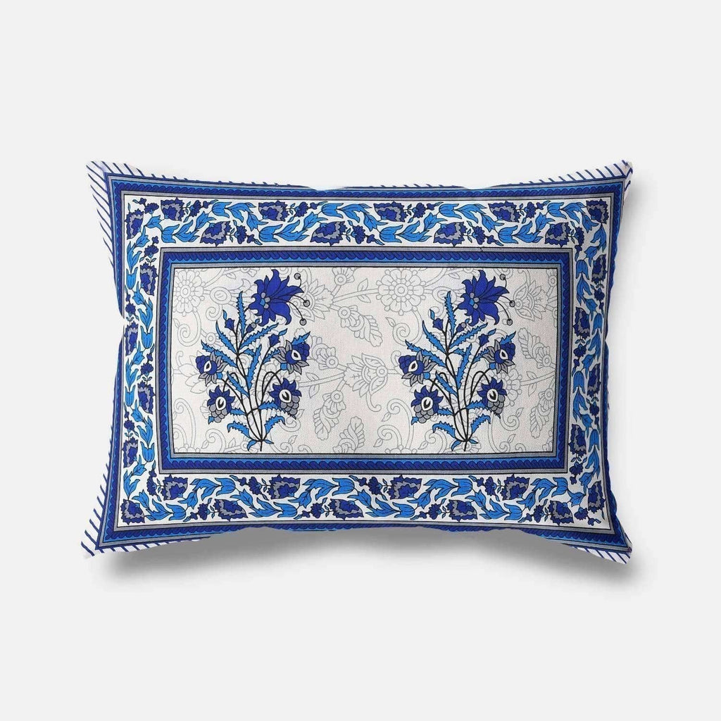 Jaipuri Hand Printed Floral 144TC Cotton DoubleQueen Bedsheet with 2 Pillow Covers