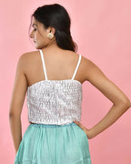 Amodini Designer Studio Silver Sequined Strap Padded Blouse