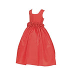 Asmaani Baby Girl's Red Color Satin Fashionable Maxi Full Length Dress (AS-DRESS-22011)