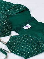House of Panchhi Green Organza Siroski Stone Work Leheriya Print Lehenga Choli & Dupatta