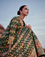 Vastranavya Traditional Faux Georgette Embroidered Sequence work Anarkali Gown