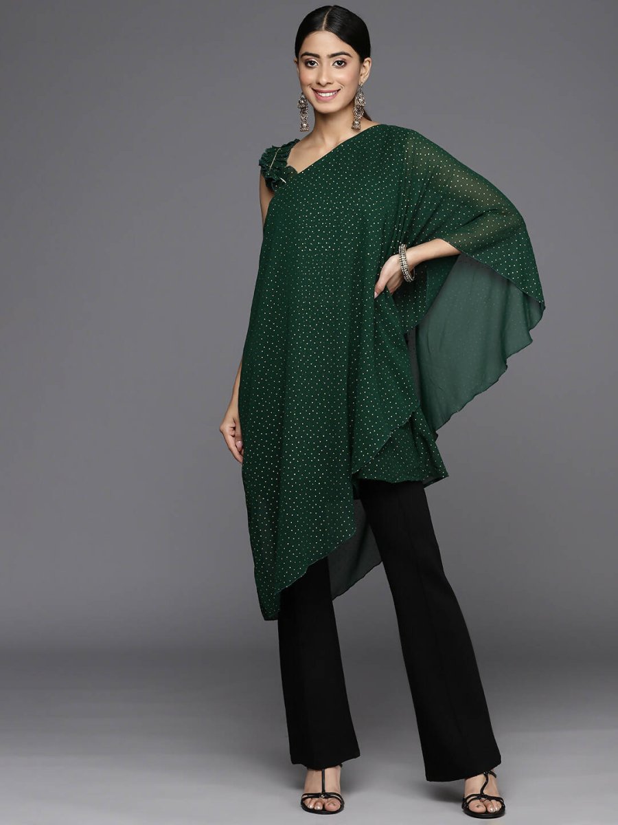 Ahalyaa Women's Traditional wear Tunic - Dark Green