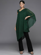 Ahalyaa Women's Traditional wear Tunic - Dark Green
