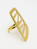 NVR Women Gold-Polished Solid Adjustable Finger Ring