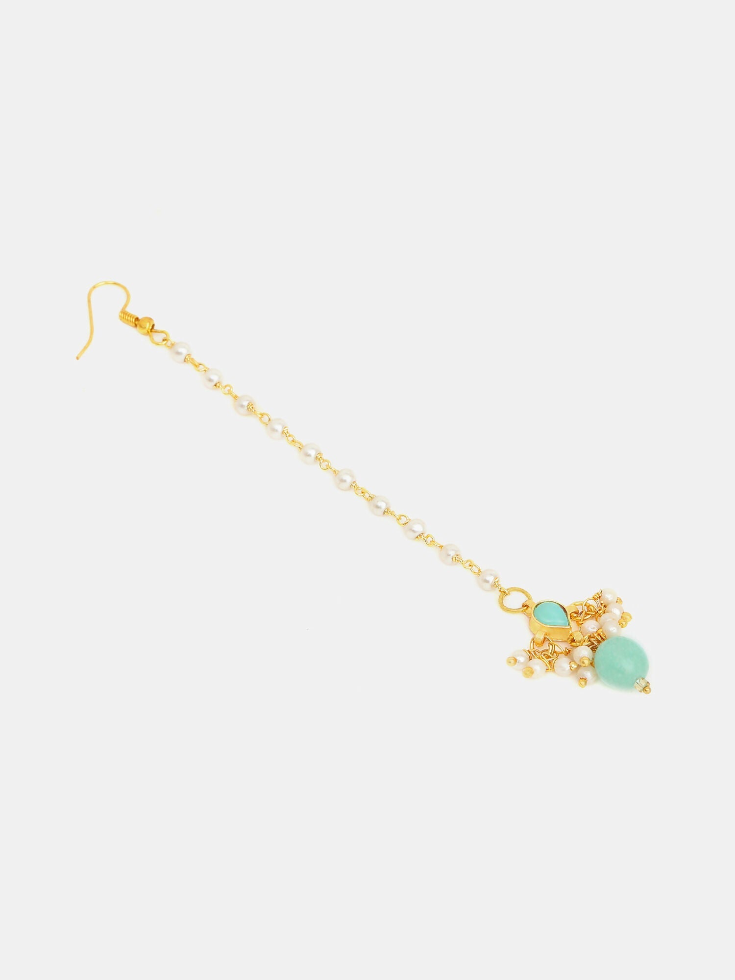 Ruby Raang Traditional Green Drop Maang Tikka And Earrings - Distacart