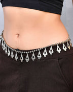 VOJ Oxidised German Silver Adjustable Waist Belt