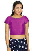 Aastha Fashion Women's Purple Art Silk Designer Party Wear Readymade Blouse