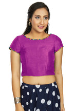 Aastha Fashion Women's Purple Art Silk Designer Party Wear Readymade Blouse