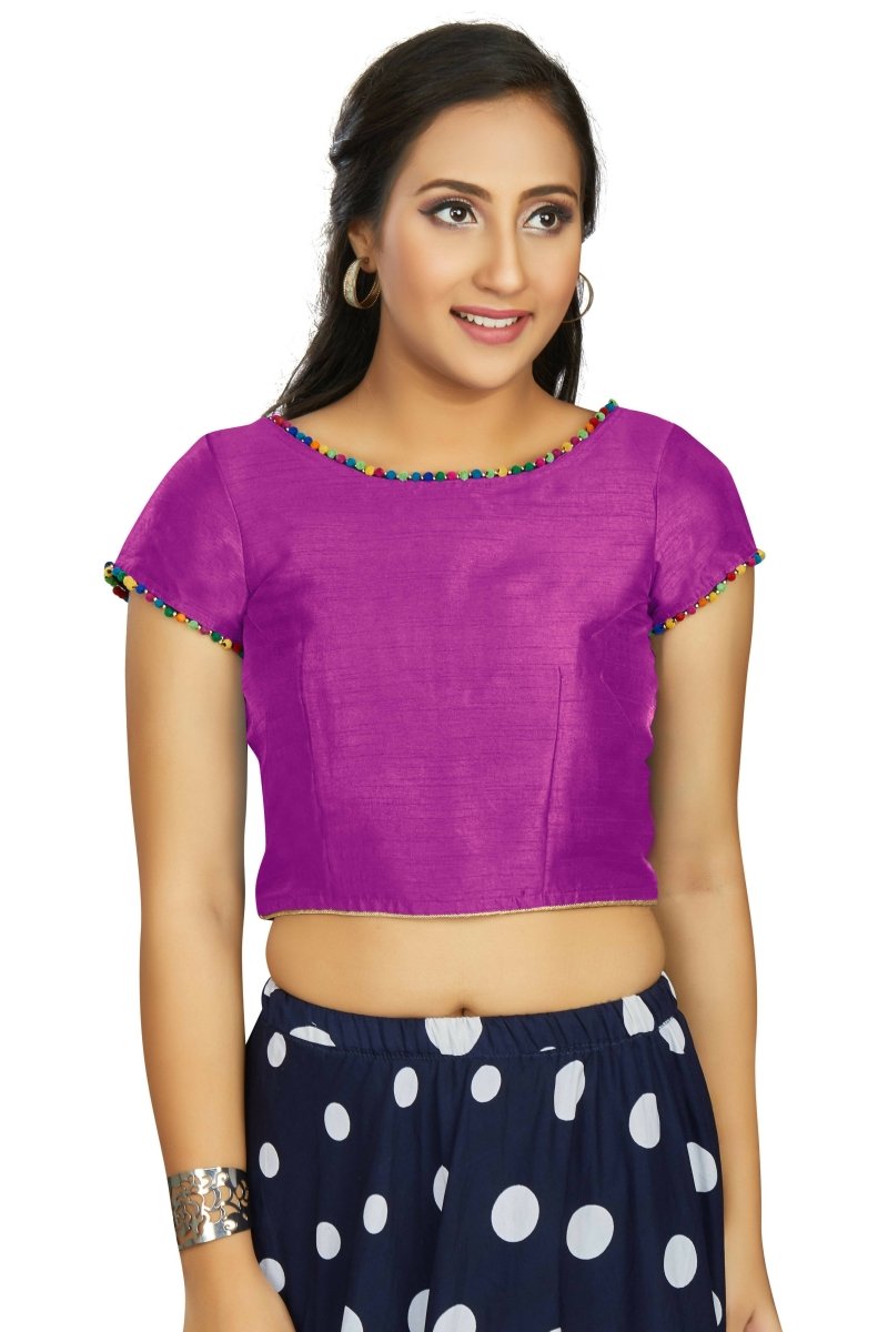 Aastha Fashion Women's Purple Art Silk Designer Party Wear Readymade Blouse