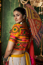 AI Fashion White Maslin Cotton Designer Navratri Lehenga Choli Collection