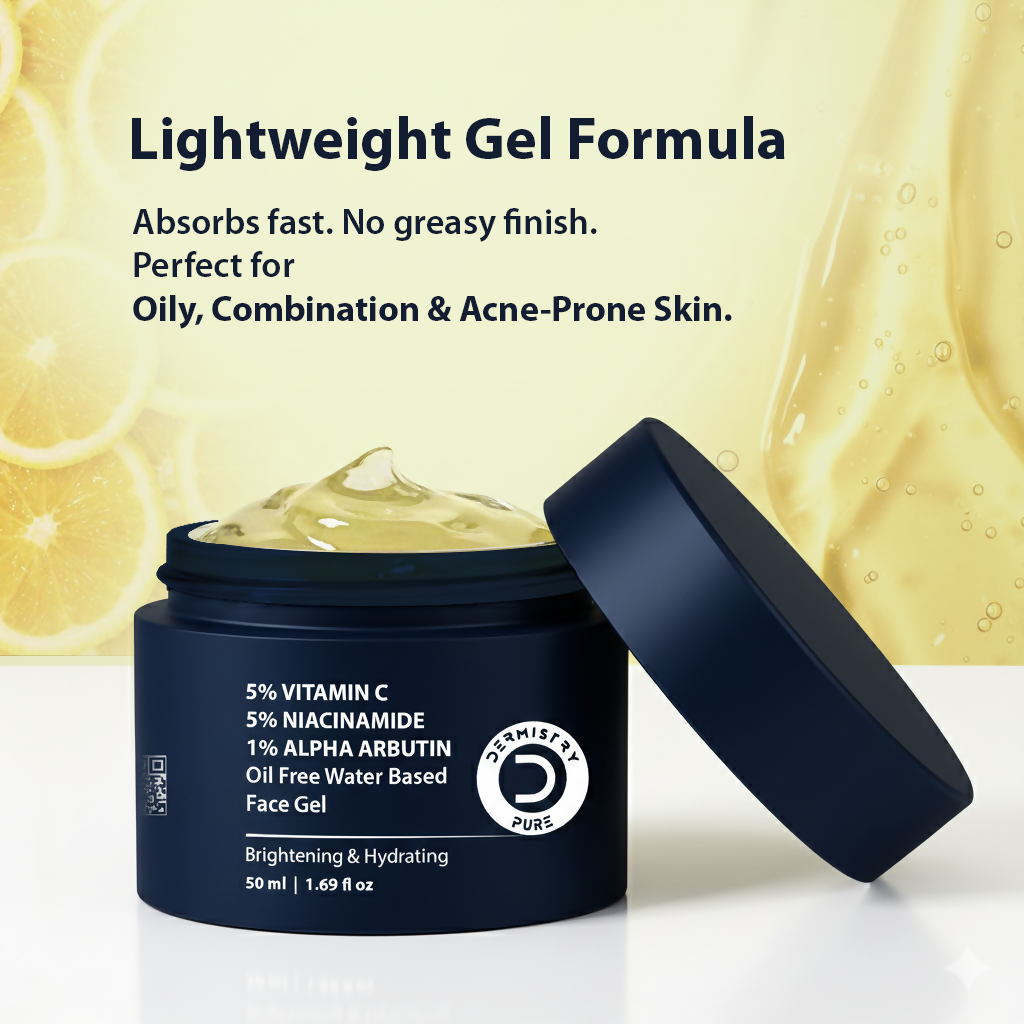 Dermistry Vitamin C Niacinamide Alpha Arbutin Oil Free Water Based Remove Tanning D Tan Detan Skin Dark Spots Removal Face Gel - Distacart