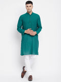 Even Apparels Green Rayon Men's Kurta With Band Collar - Distacart